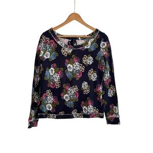Anthropologie Saturday Sunday Women's Floral Print Top Blouse 100% Cotton Small